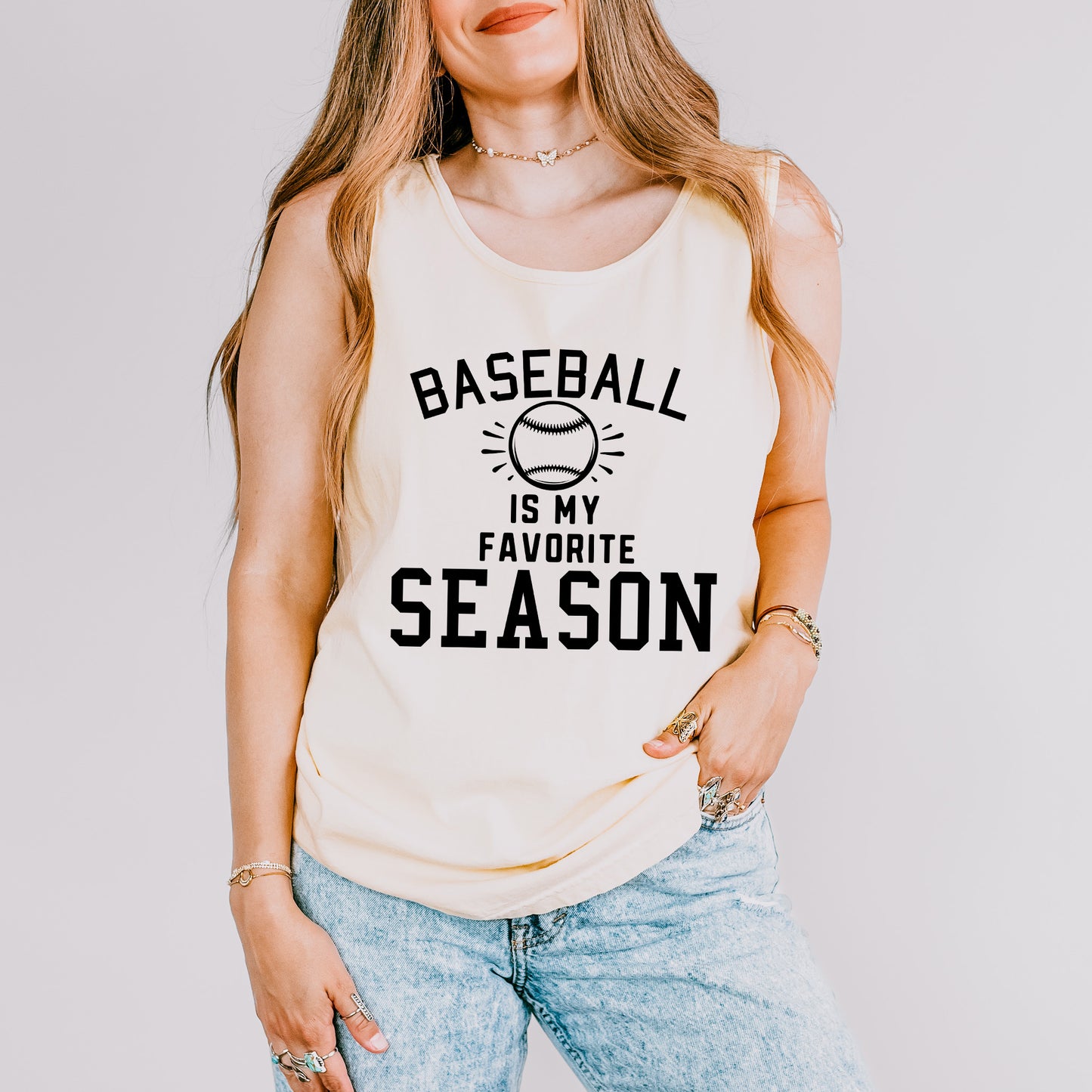 Baseball Is My Favorite With Ball | Garment Dyed Tank