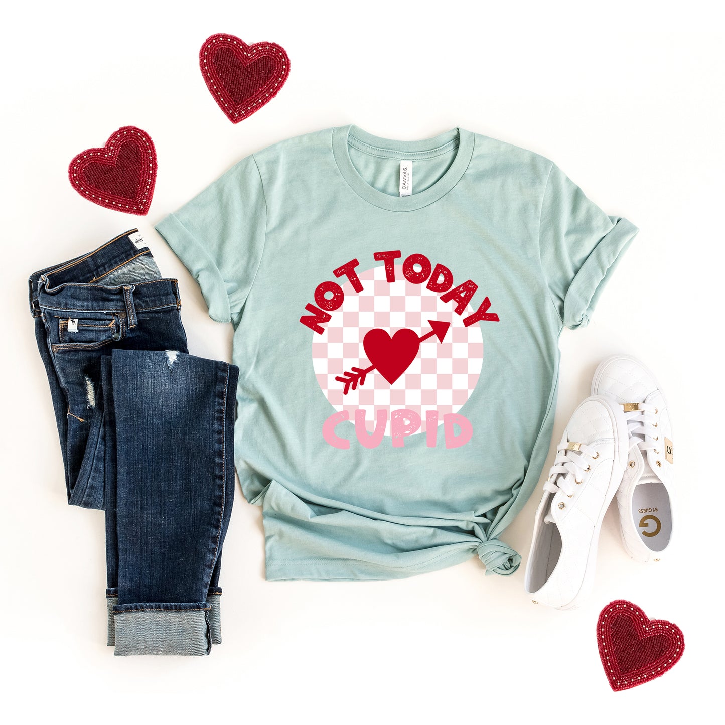 Not Today Cupid Checkered | Short Sleeve Graphic Tee