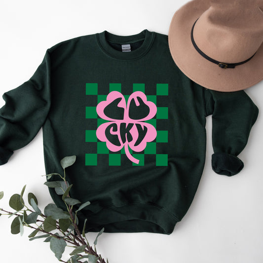 Lucky Clover Checkered | Sweatshirt