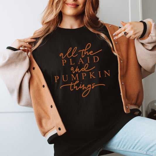 All The Plaid and Pumpkin Things | Short Sleeve Graphic Tee