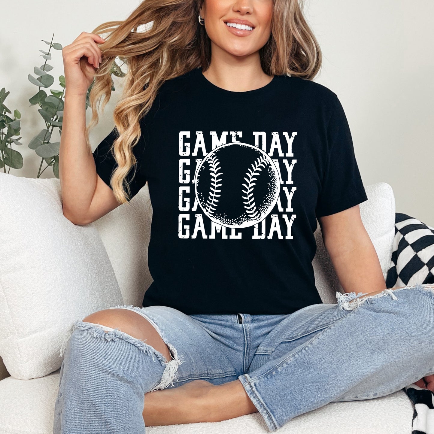 Distressed Game Day Baseball | Short Sleeve Graphic Tee