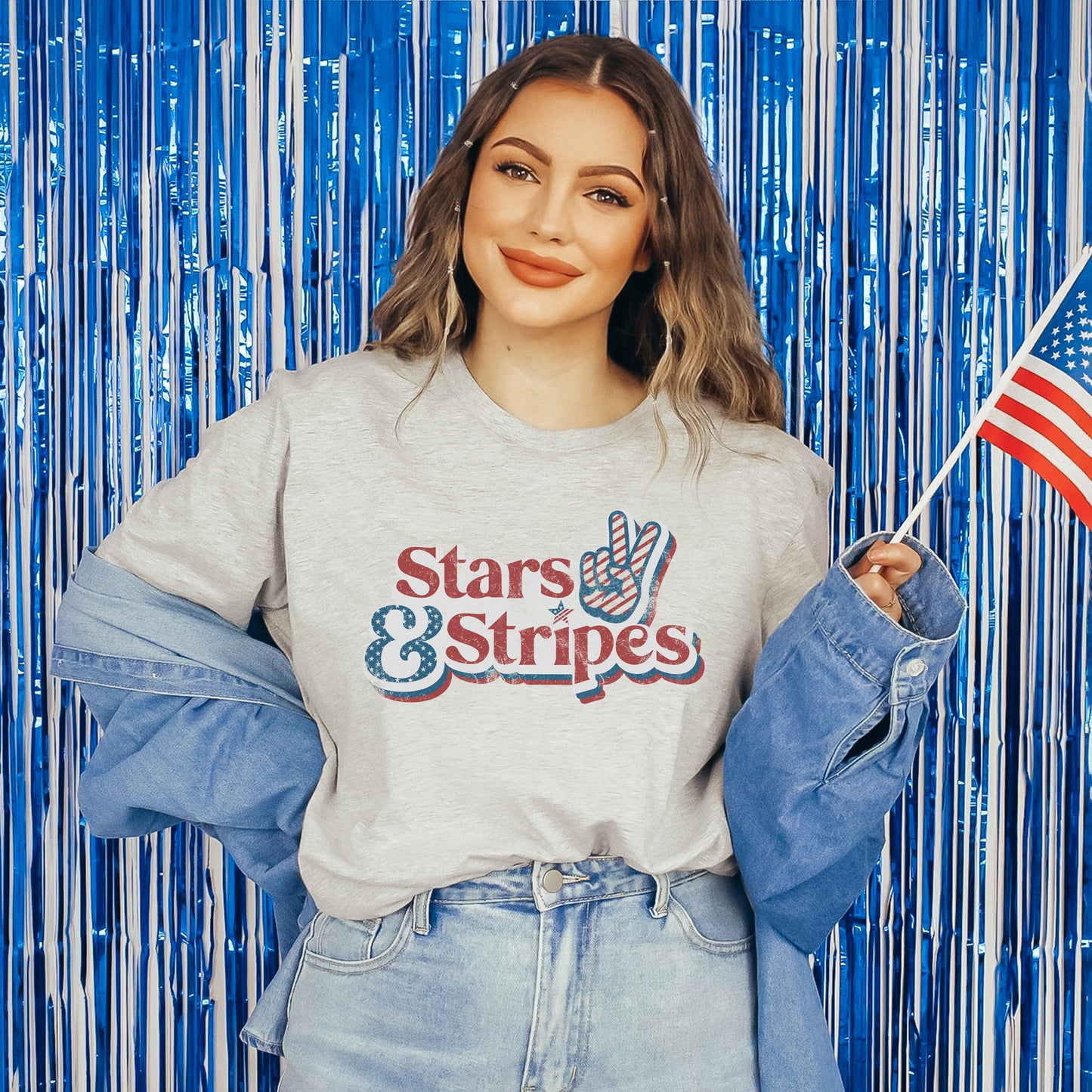 Stars And Stripes Distressed | Short Sleeve Graphic Tee