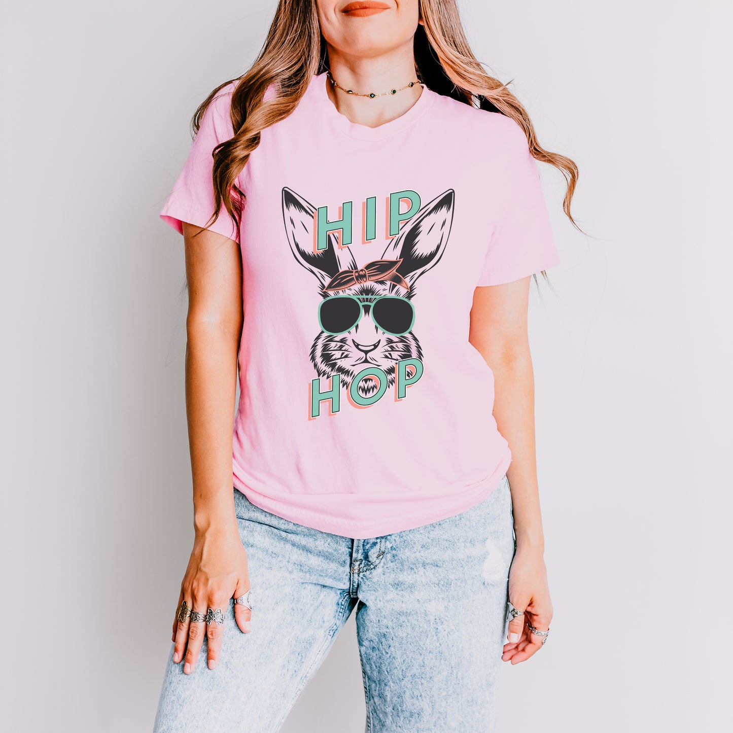 Green Hip Hop Bunny | Short Sleeve Graphic Tee