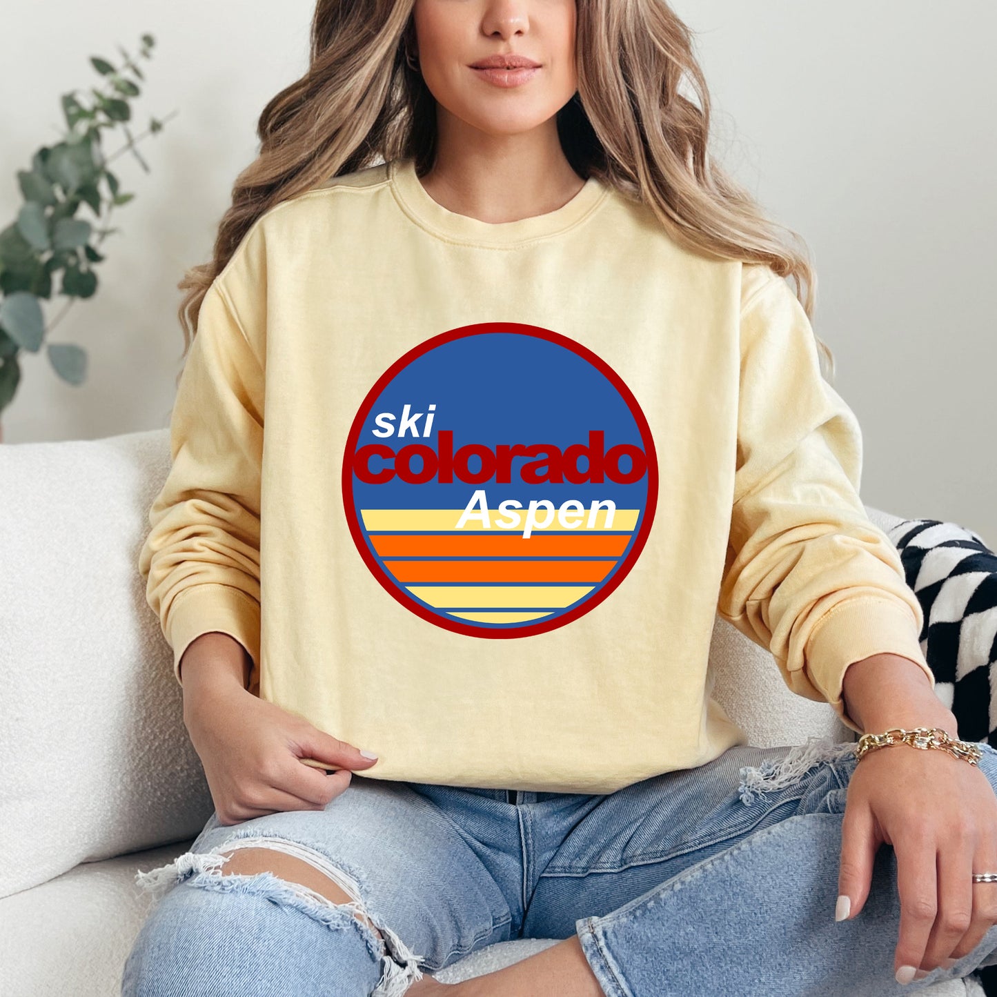 Aspen Ski Resort | Garment Dyed Sweatshirt