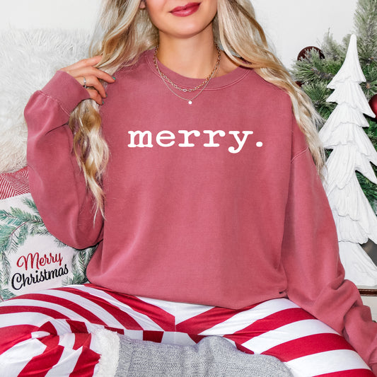 Merry Typewriter | Garment Dyed Sweatshirt