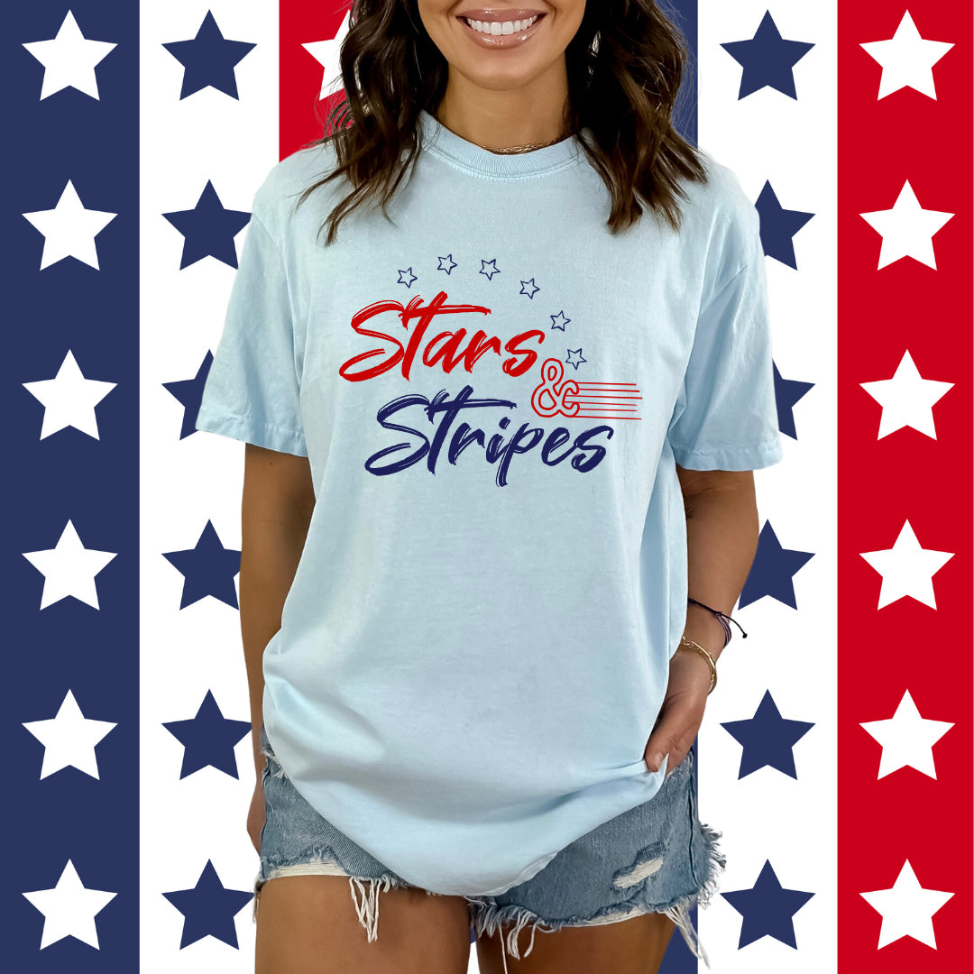 Stars And Stripes | Garment Dyed Short Sleeve Tee