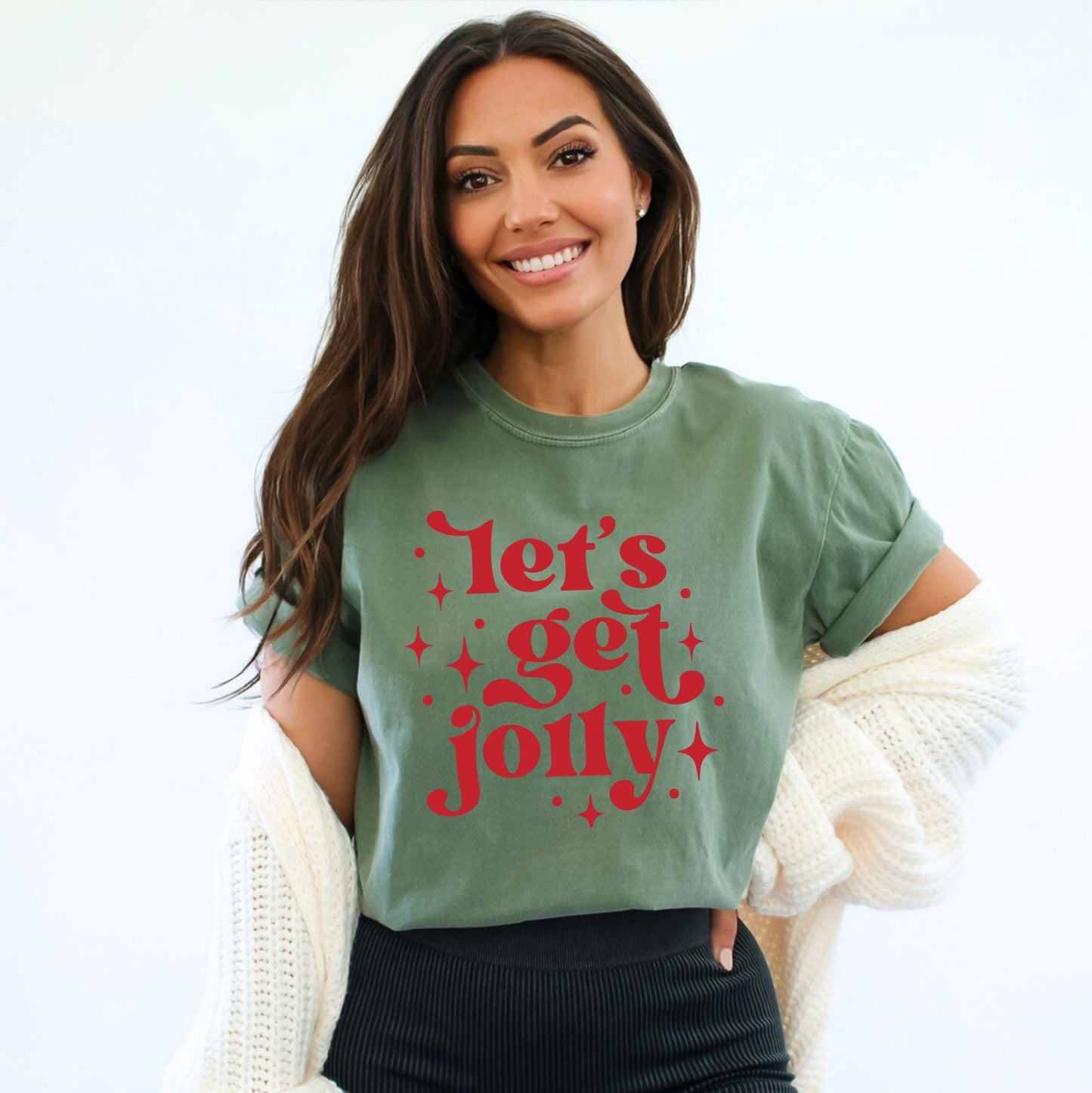 Whimsical Let's Get Jolly | Garment Dyed Tee