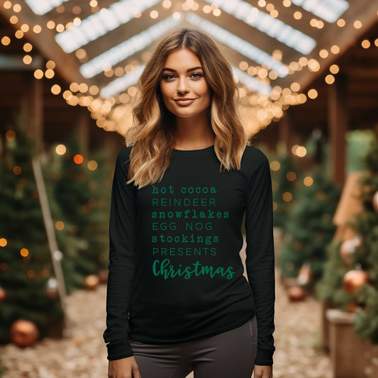 Christmas Words | Long Sleeve Crew Neck