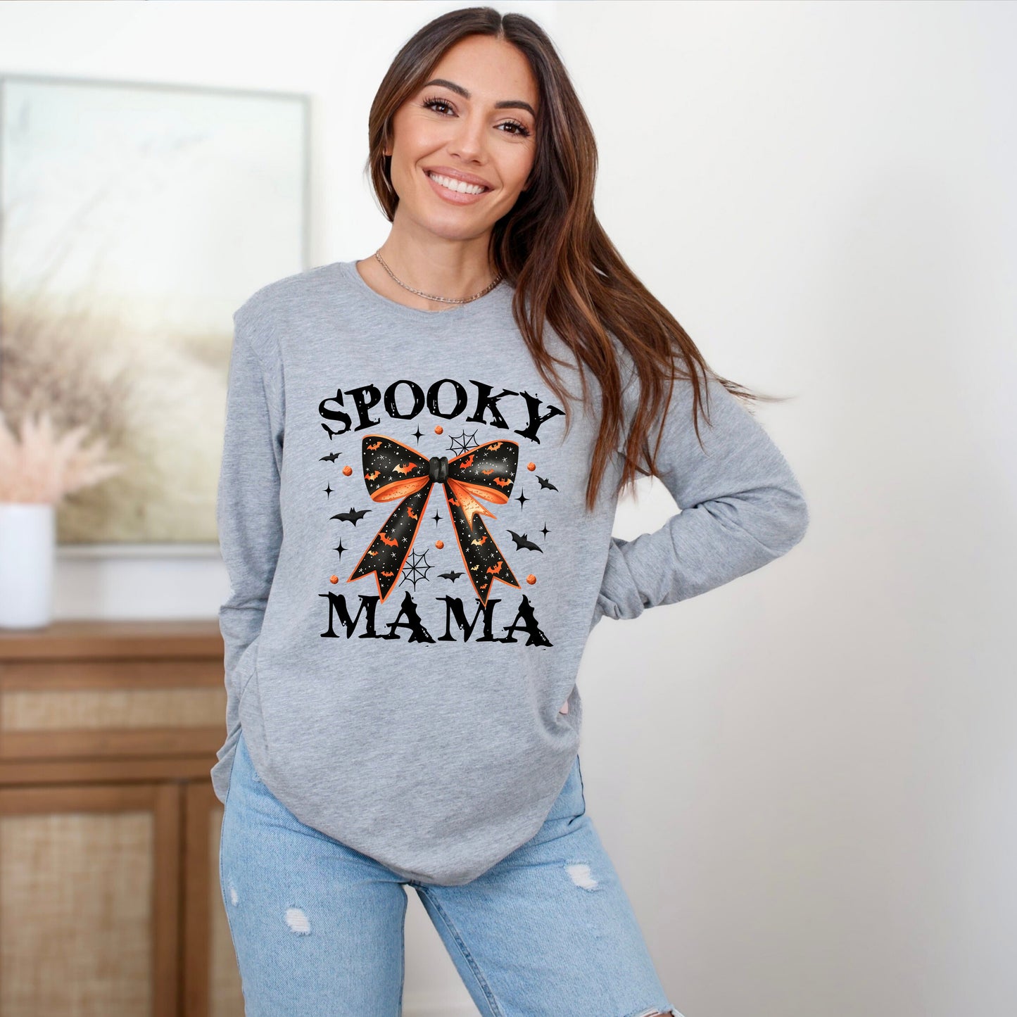 Coquette Spooky Mama | Long Sleeve Crew Neck