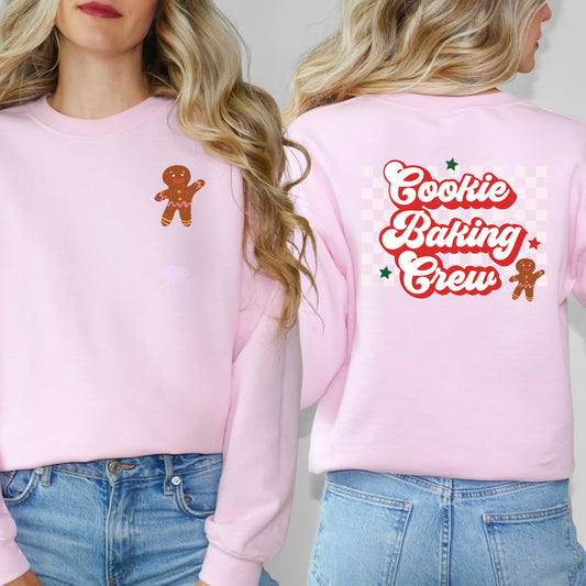 Cookie Baking Crew Checkered | Front & Back Sweatshirt