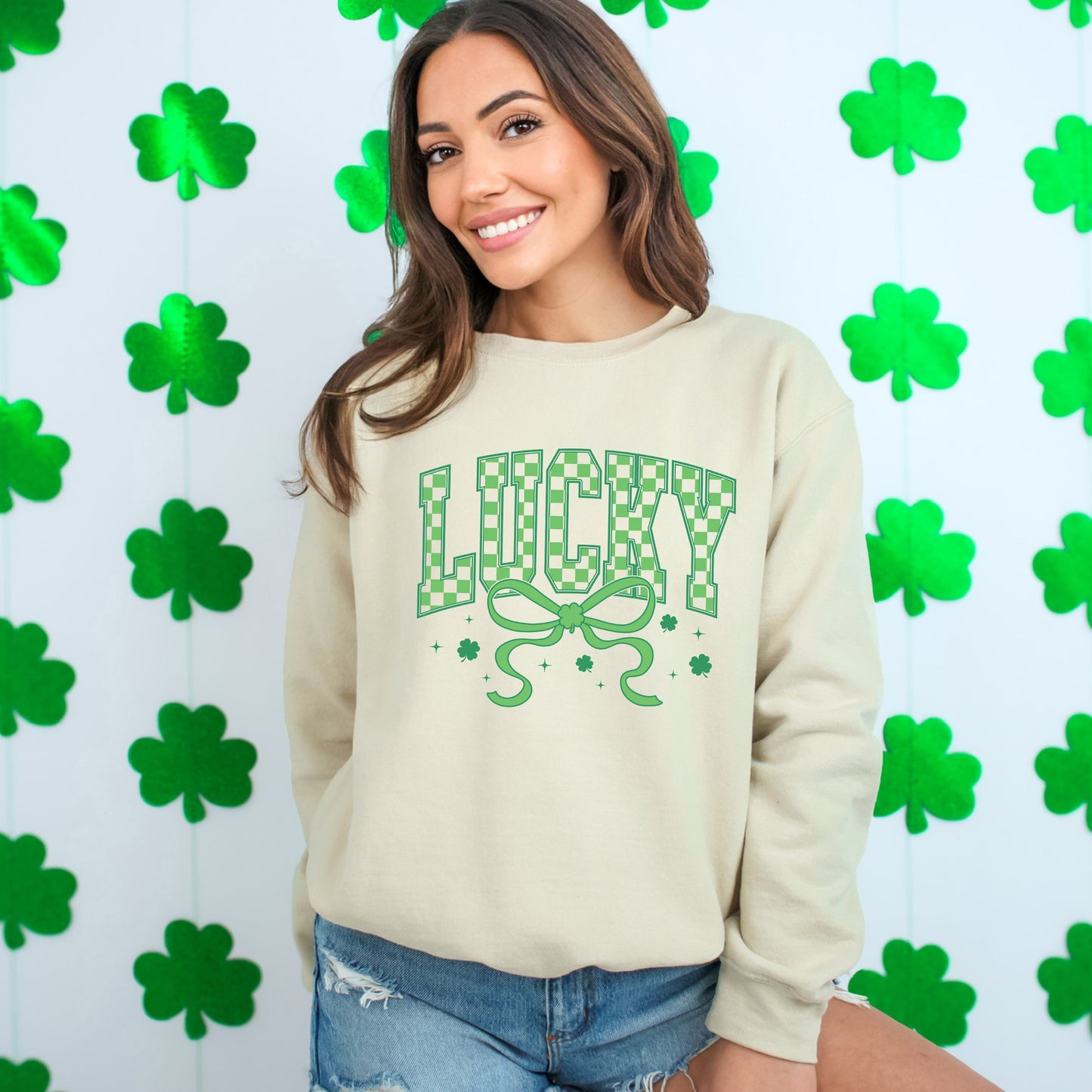 St. Patrick's Day Coquette Lucky | Sweatshirt