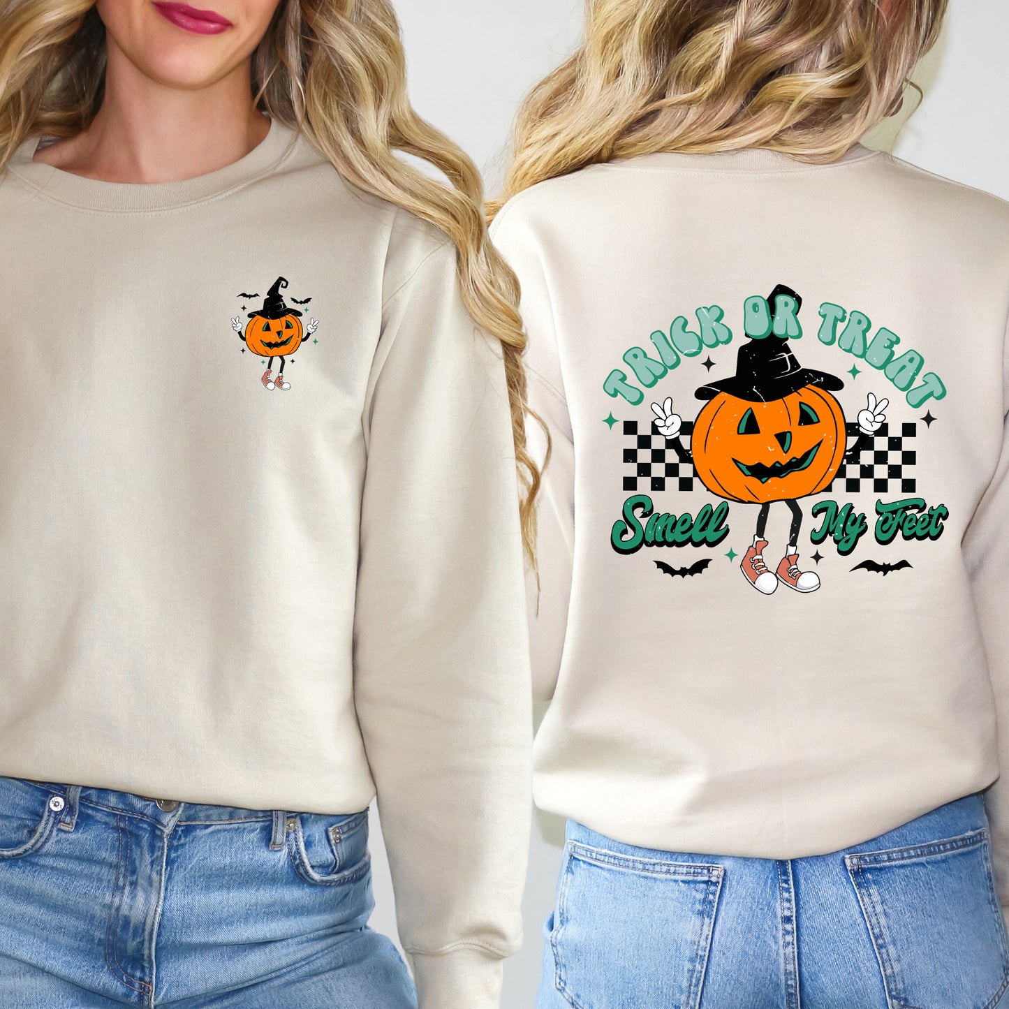 Smell My Feet Pumpkin | Sweatshirt | Front and Back Design