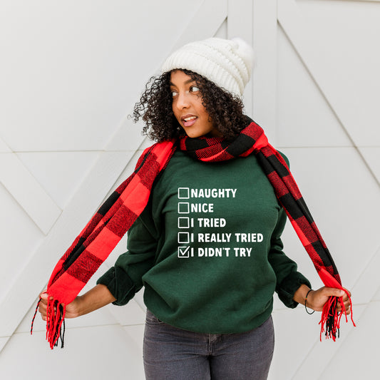 I Didn't Try Nice List | Sweatshirt