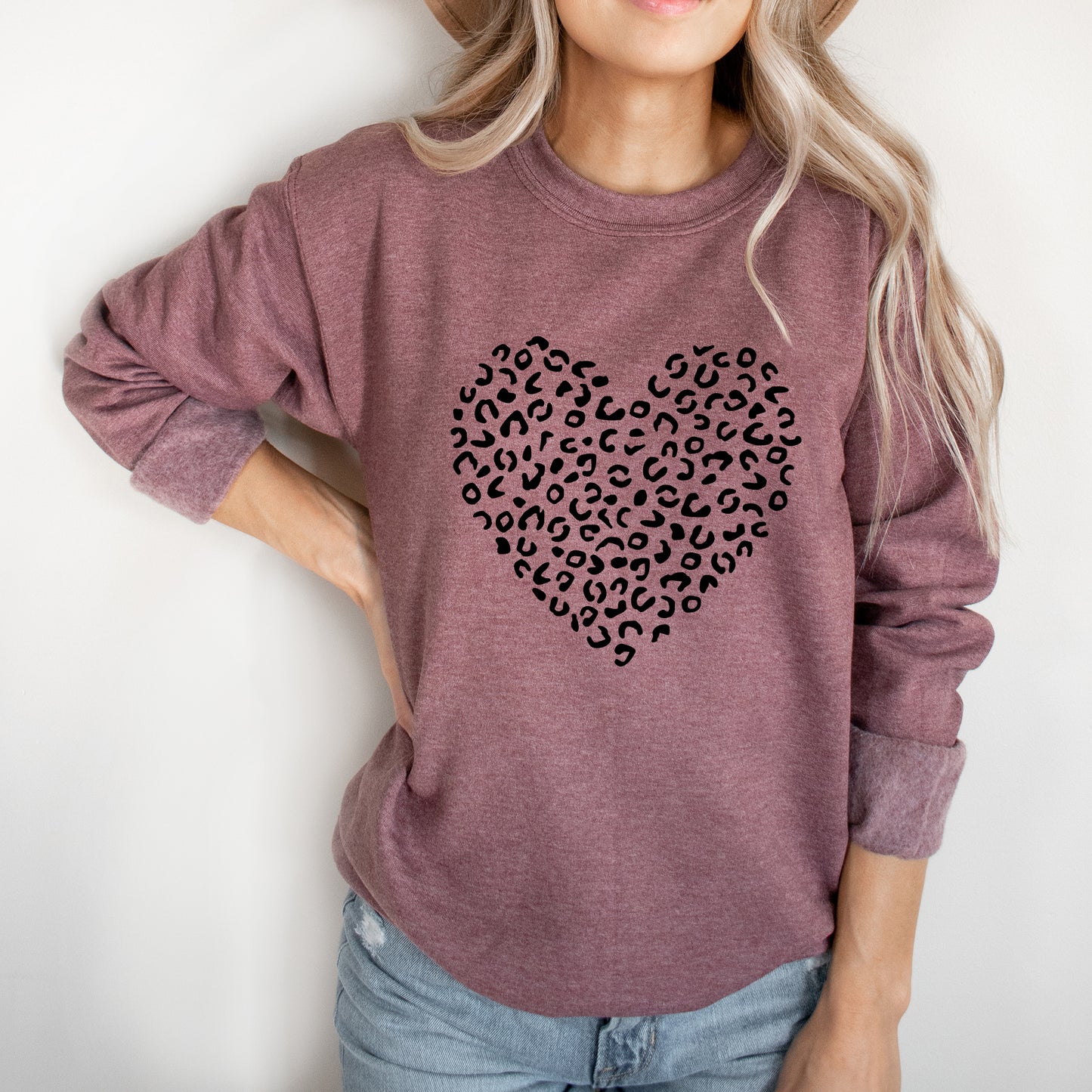 Valentine Leopard Heart | Sweatshirt