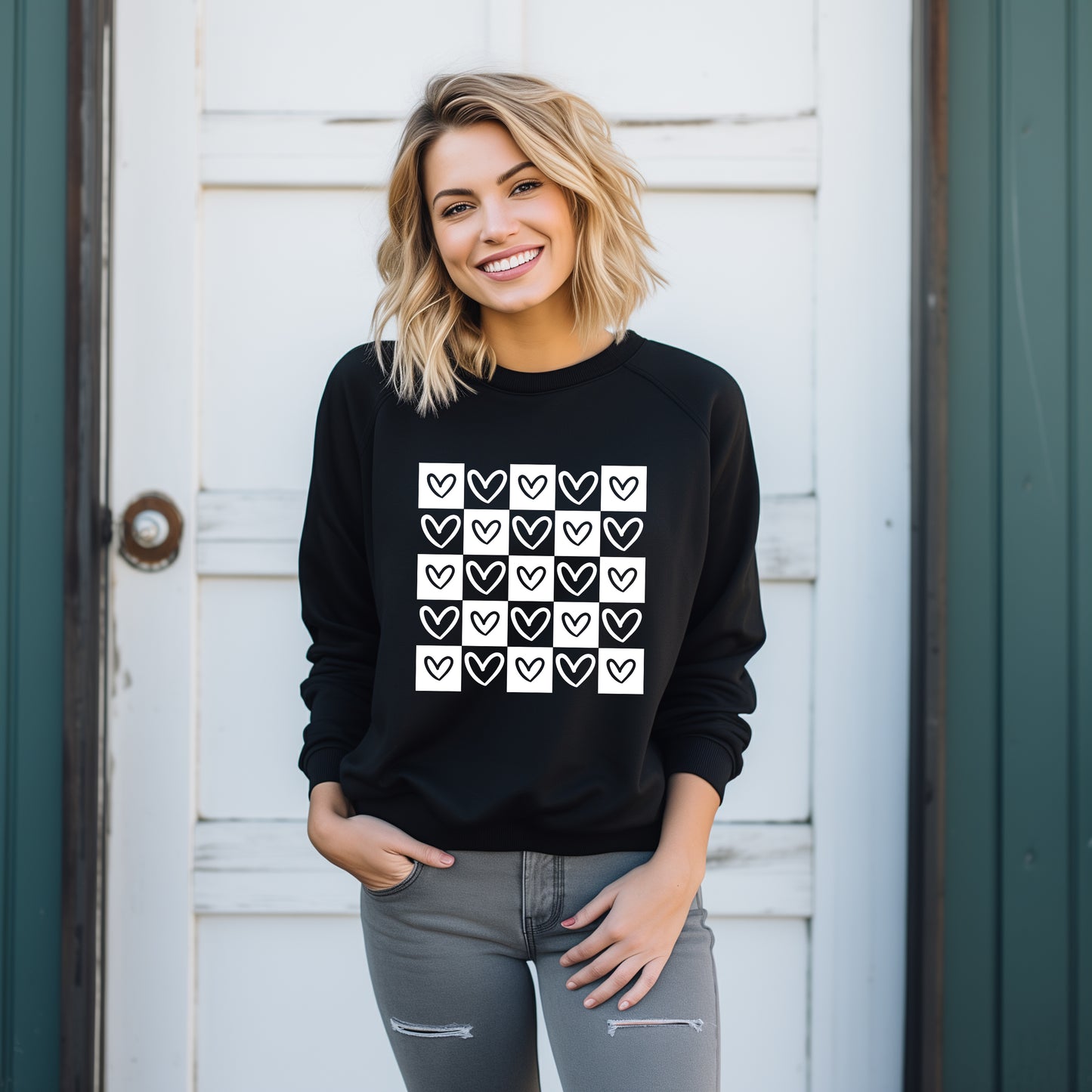 Heart Checkerboard | Sweatshirt