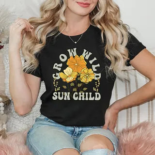 Grow Wild Sun Child Colorful | Short Sleeve Crew Neck