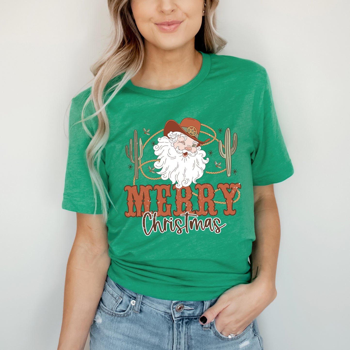 Cactus Western Santa | Short Sleeve Crew Neck