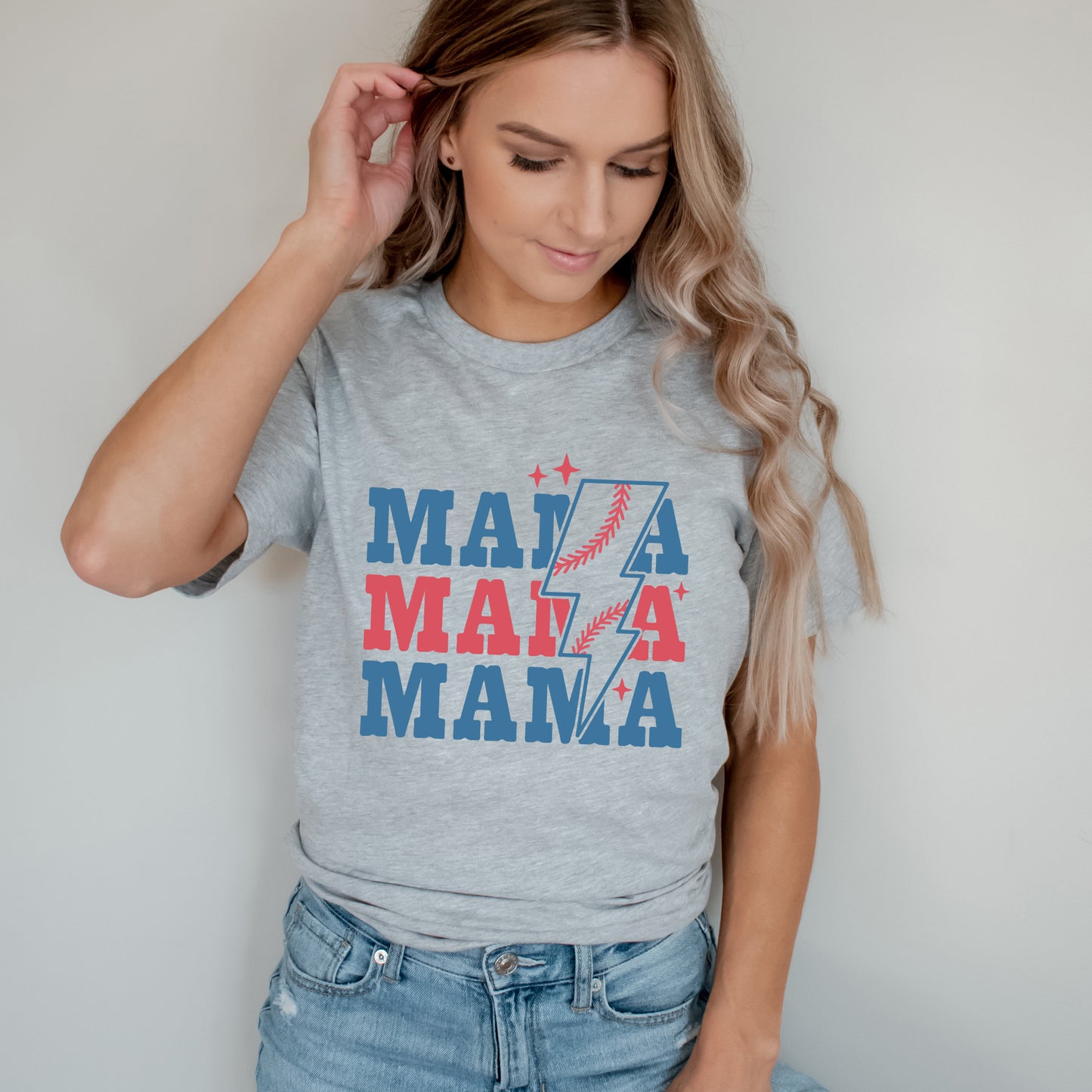 Baseball Mama Lightning Bolt | Short Sleeve Graphic Tee