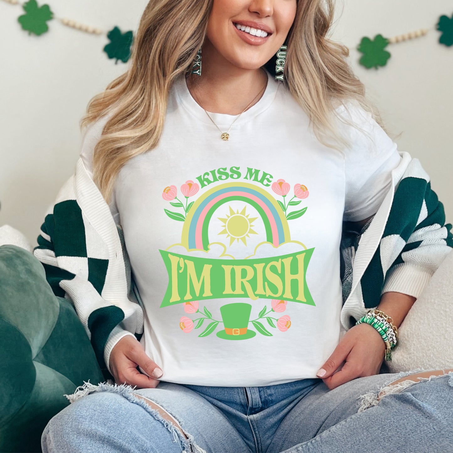 Kiss Me I'm Irish Rainbow | Short Sleeve Graphic Tee