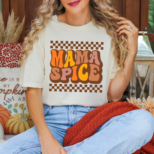 Mama Spice Checkered | Garment Dyed Tee