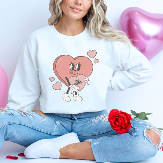 Be Mine Heart Cartoon | Sweatshirt