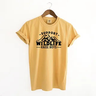 Support Wildlife Raise Boys | Garment Dyed Tee