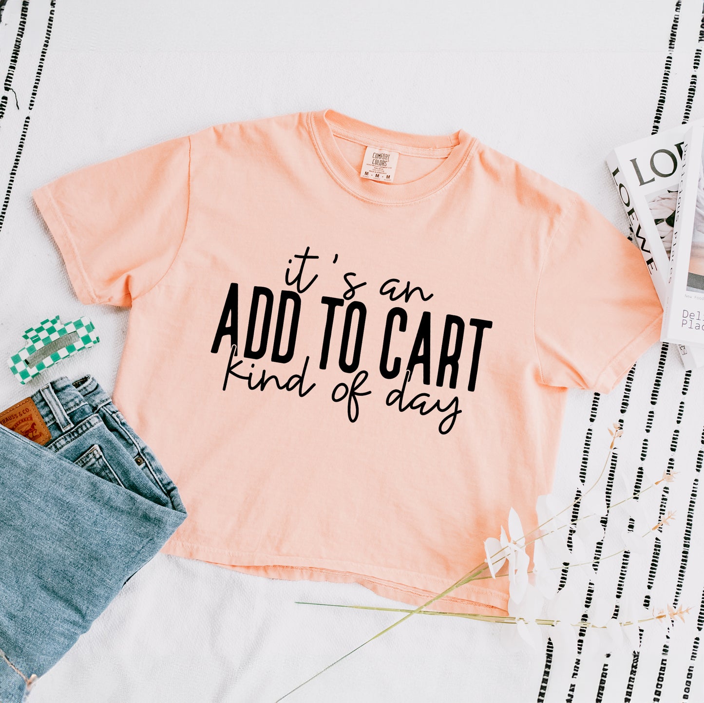 Add To Cart Kinda Day | Relaxed Fit Cropped Tee