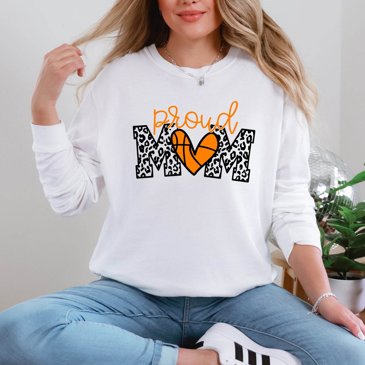 Proud Mom Basketball (Colorful) | Garment Dyed Long Sleeve