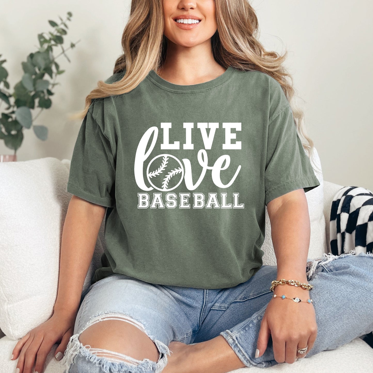 Live Love Baseball | Garment Dyed Short Sleeve Tee