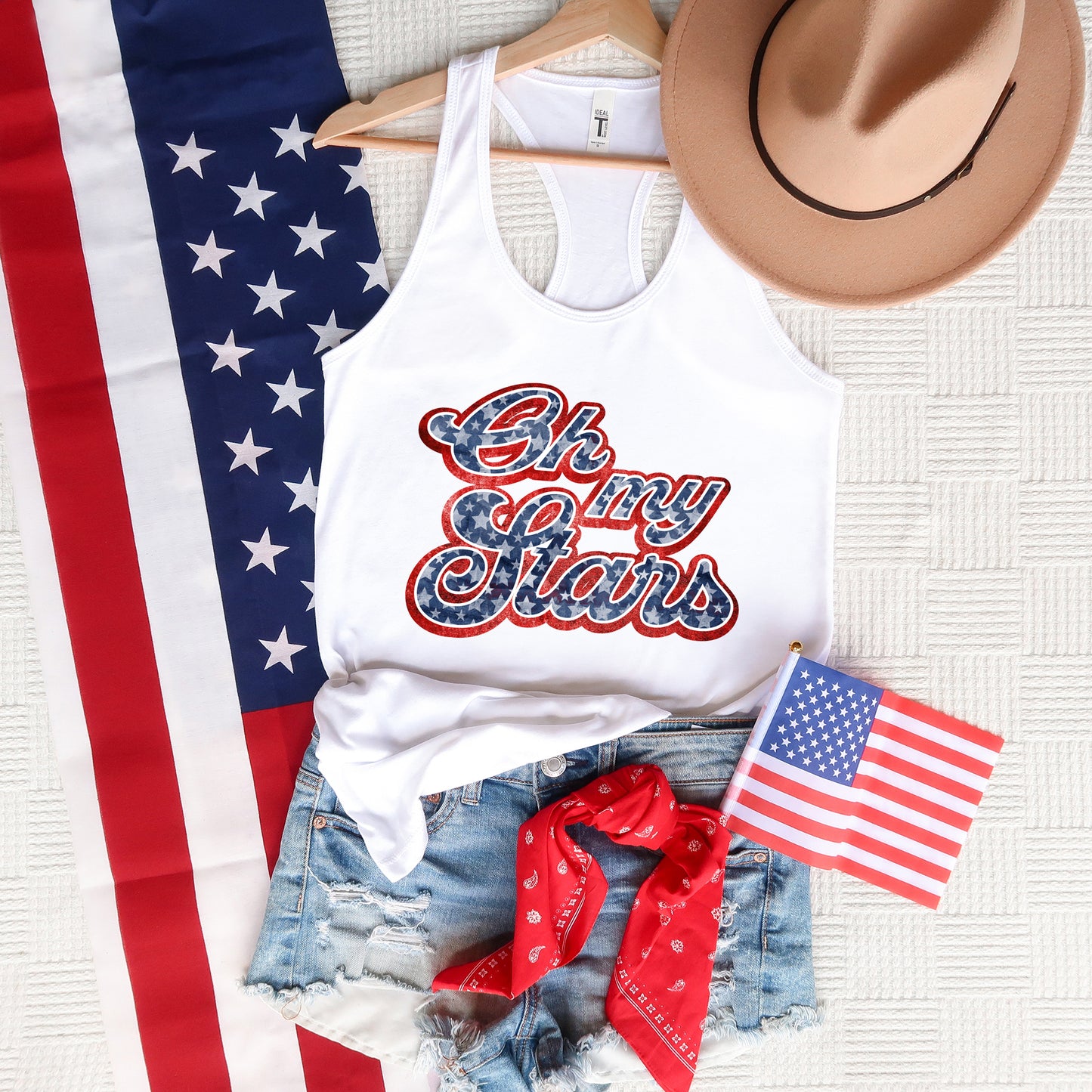 Oh My Stars Cursive | Racerback Tank