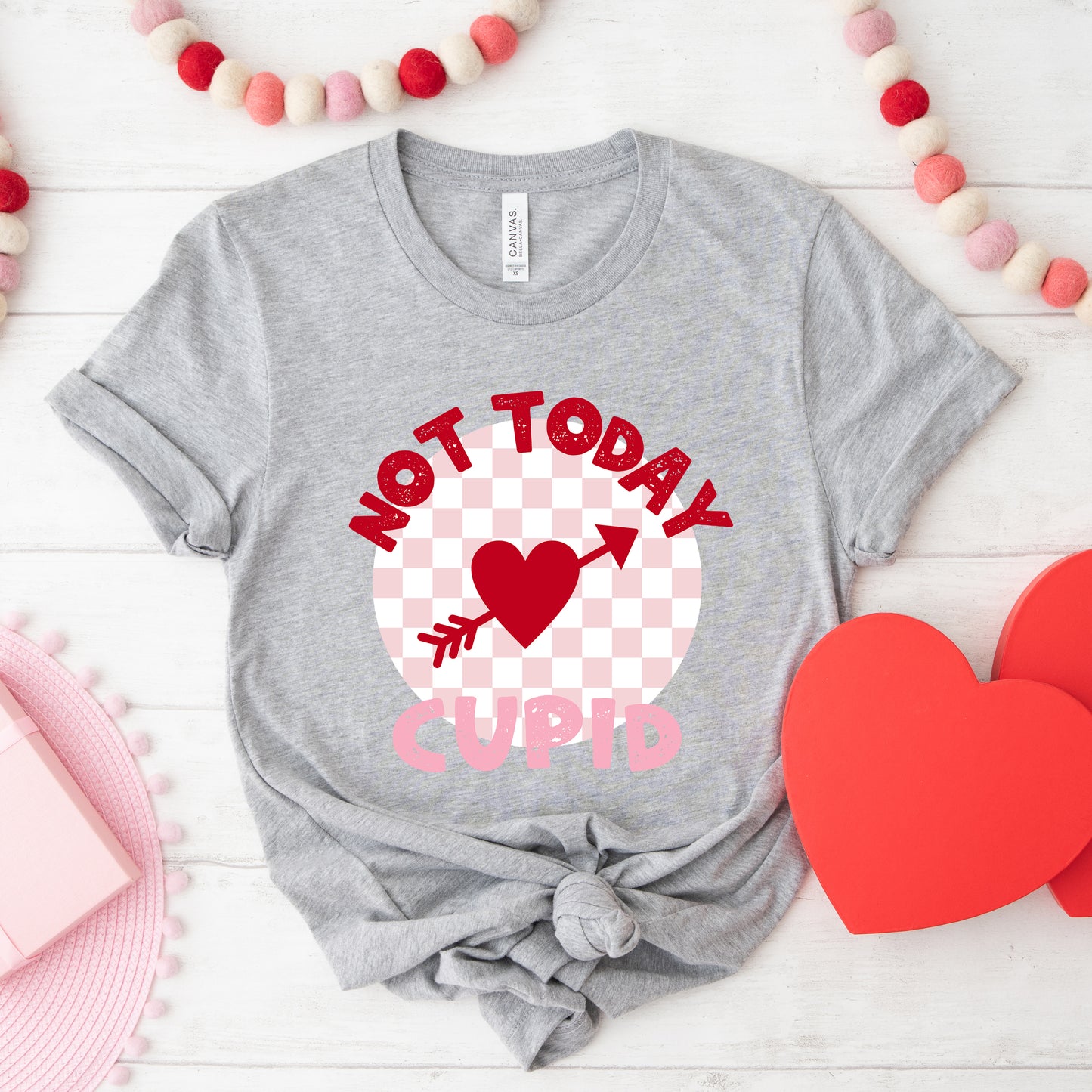 Not Today Cupid Checkered | Short Sleeve Graphic Tee