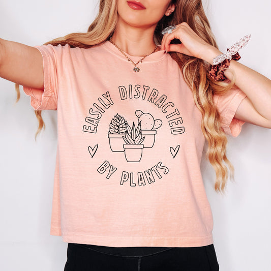 Easily Distracted By Plants | Relaxed Fit Cropped Tee