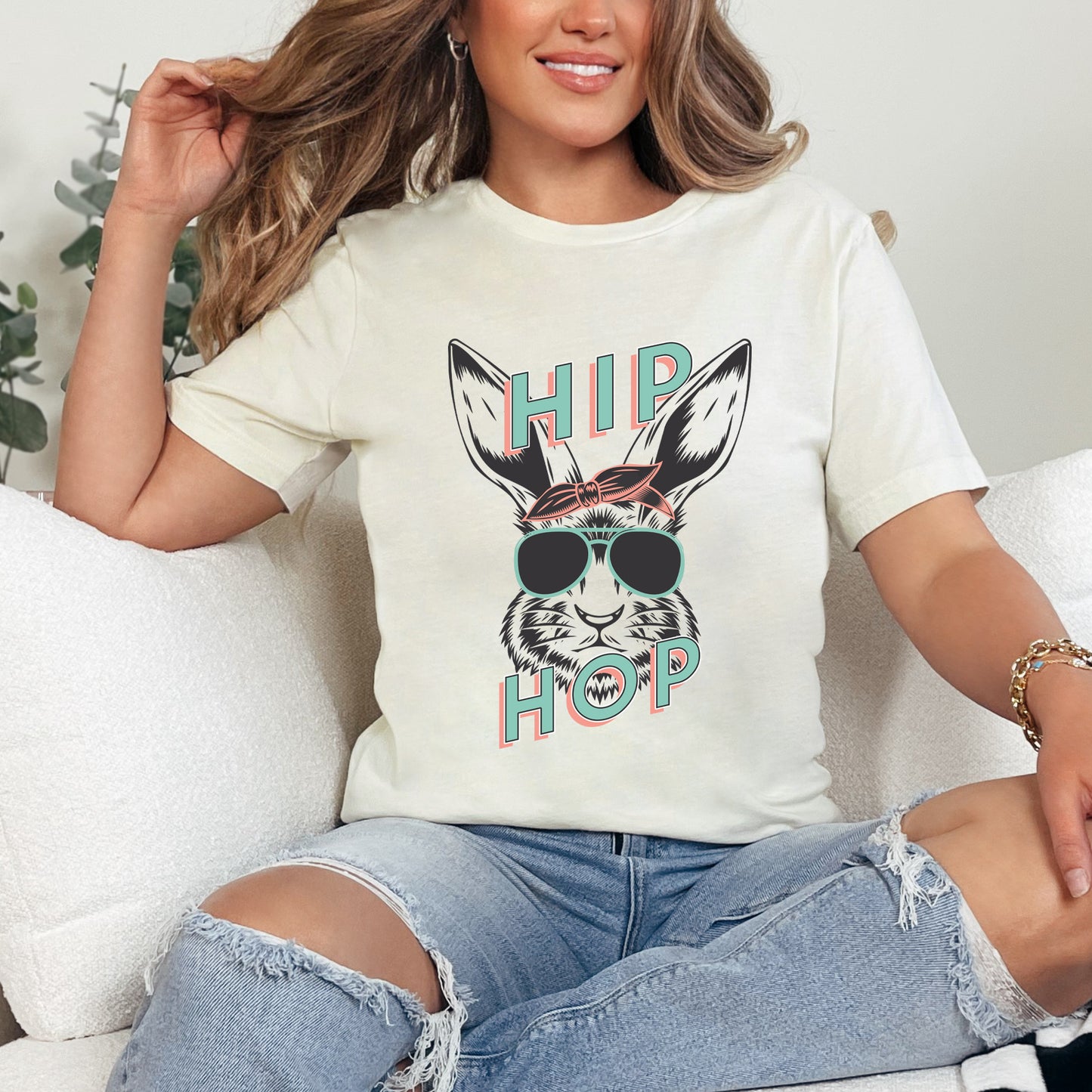 Green Hip Hop Bunny | Short Sleeve Graphic Tee