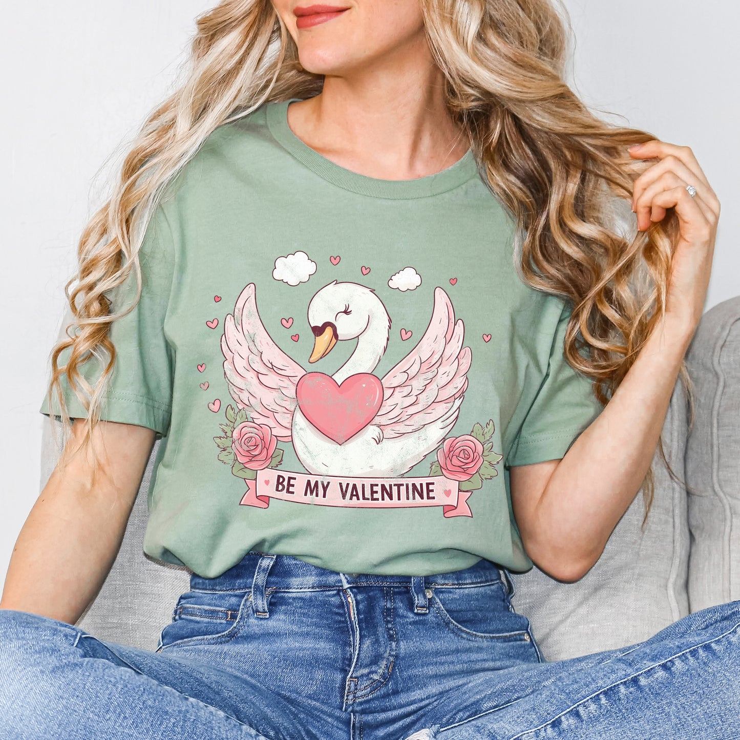 Be My Valentine Swan | Short Sleeve Graphic Tee