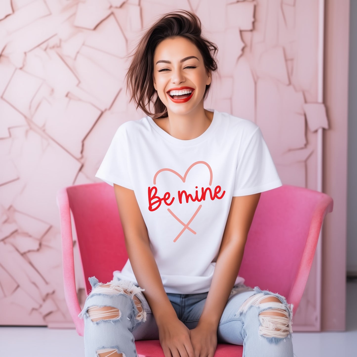 Be Mine Heart Colorful | Short Sleeve Graphic Tee