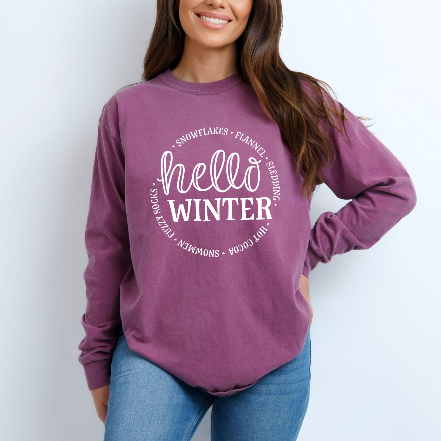 Hello Winter | Garment Dyed Long Sleeve