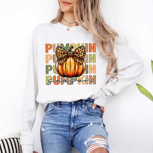 Coquette Pumpkin Season | Garment Dyed Long Sleeve