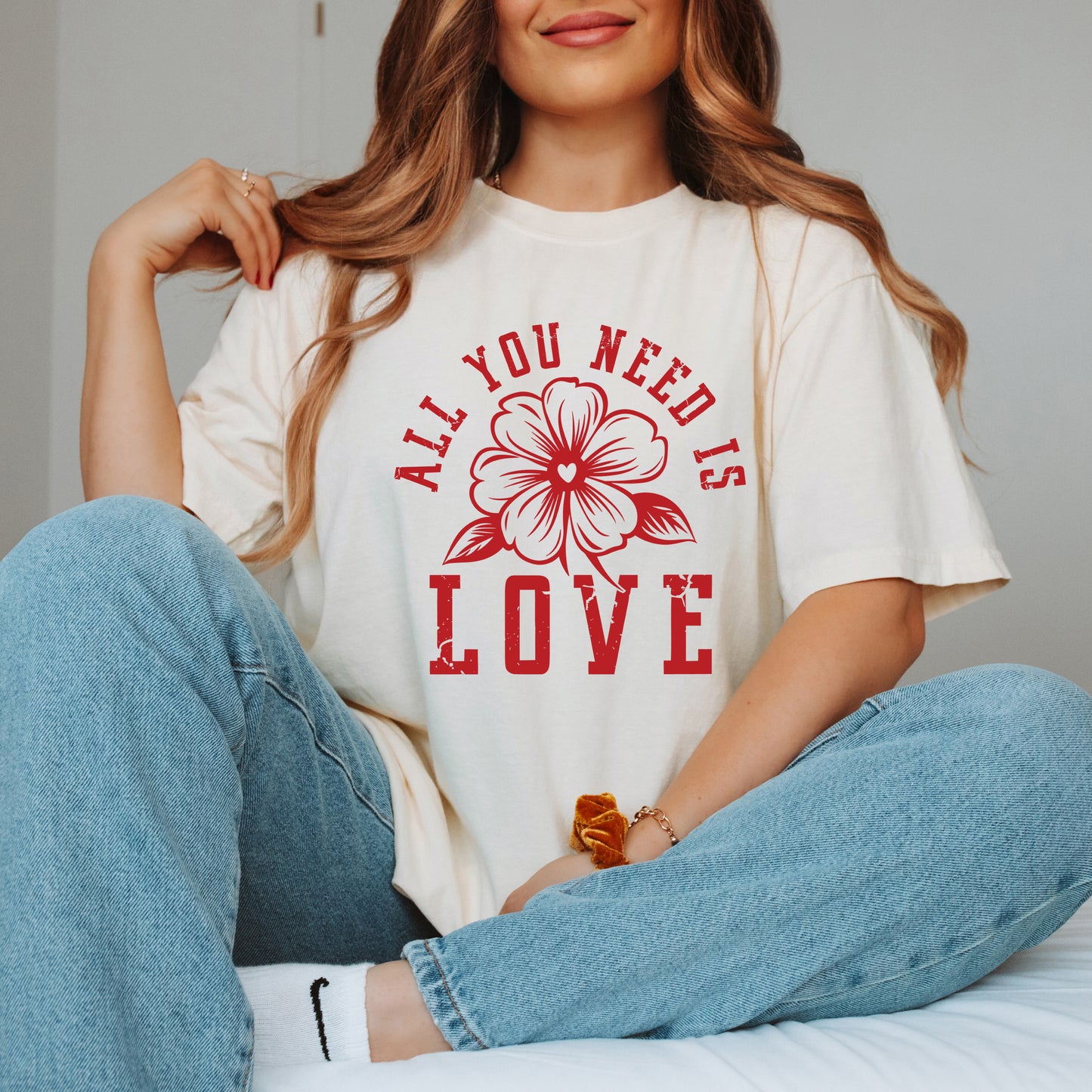 All You Need Is Love Flower | Garment Dyed Tee