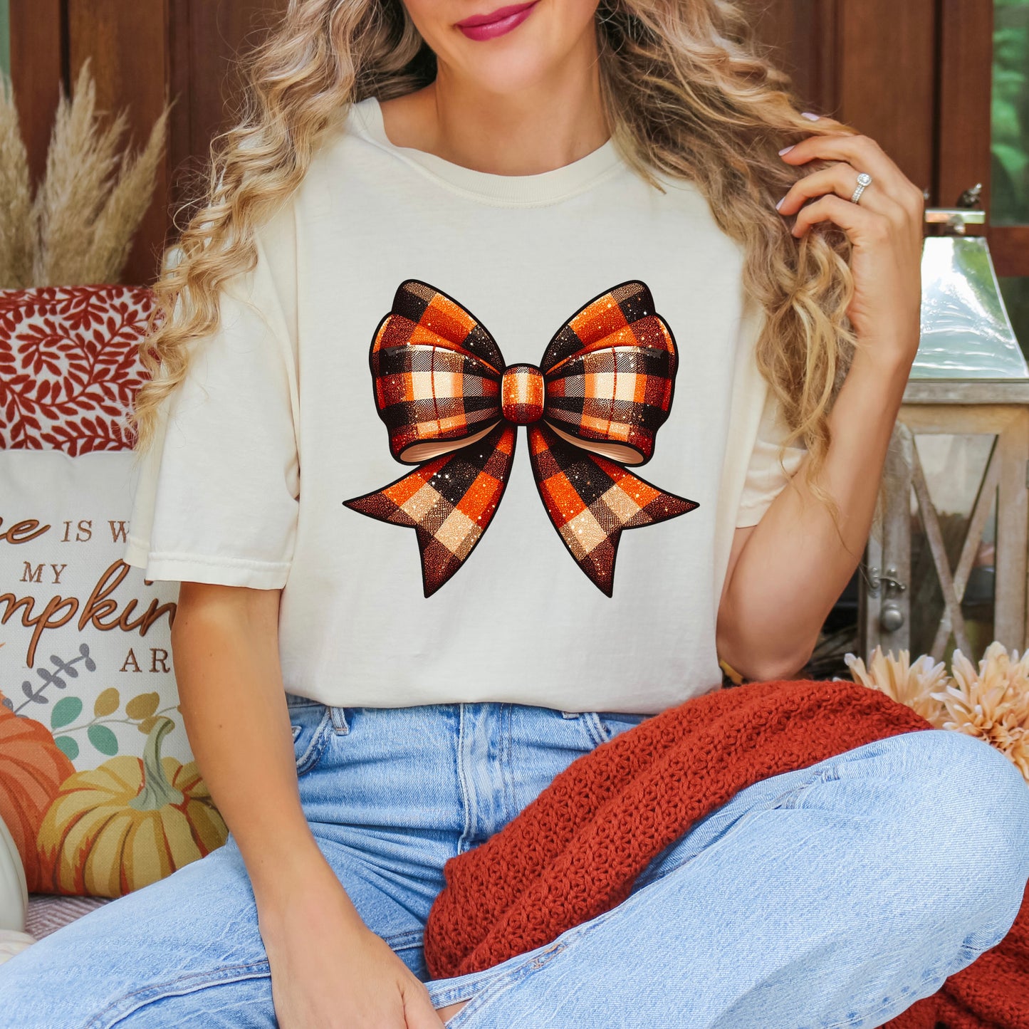 Coquette Fall Plaid | Garment Dyed Tee