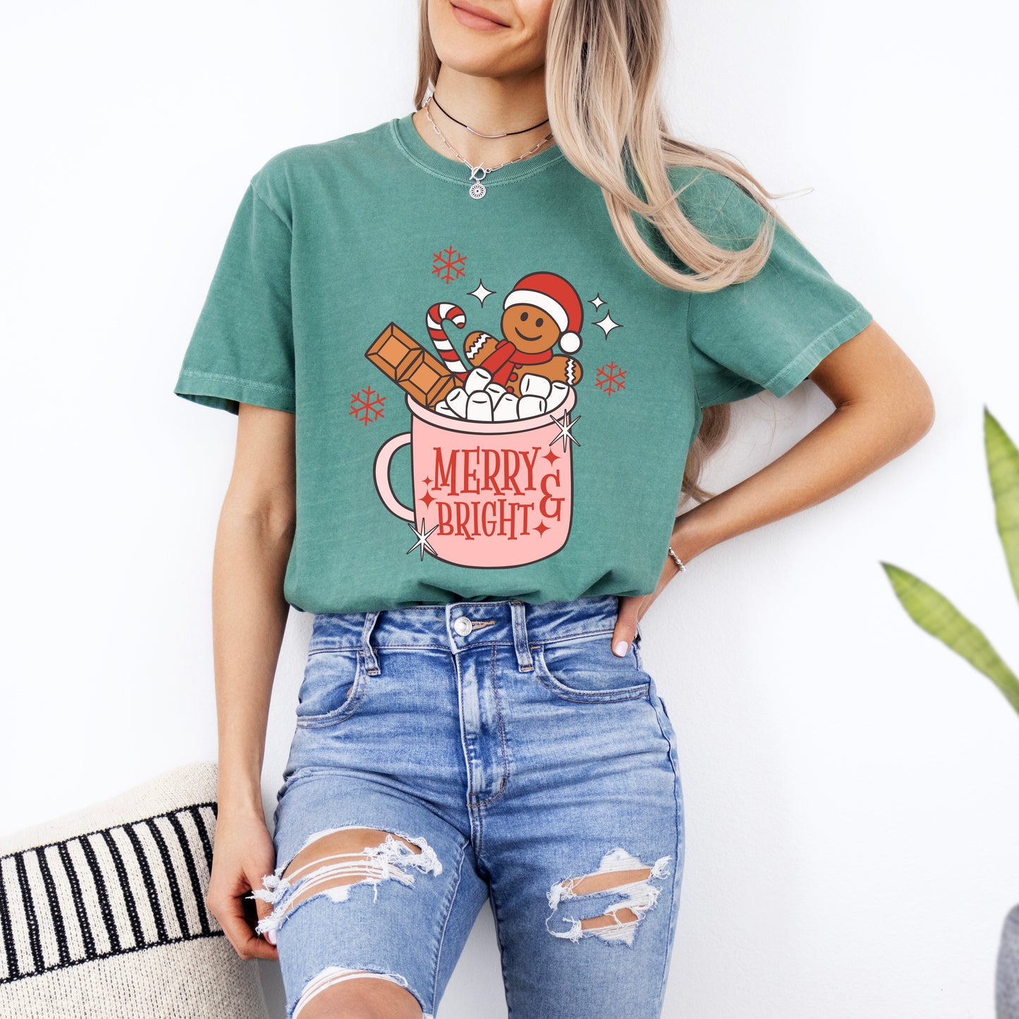 Merry And Bright Mug | Garment Dyed Tee