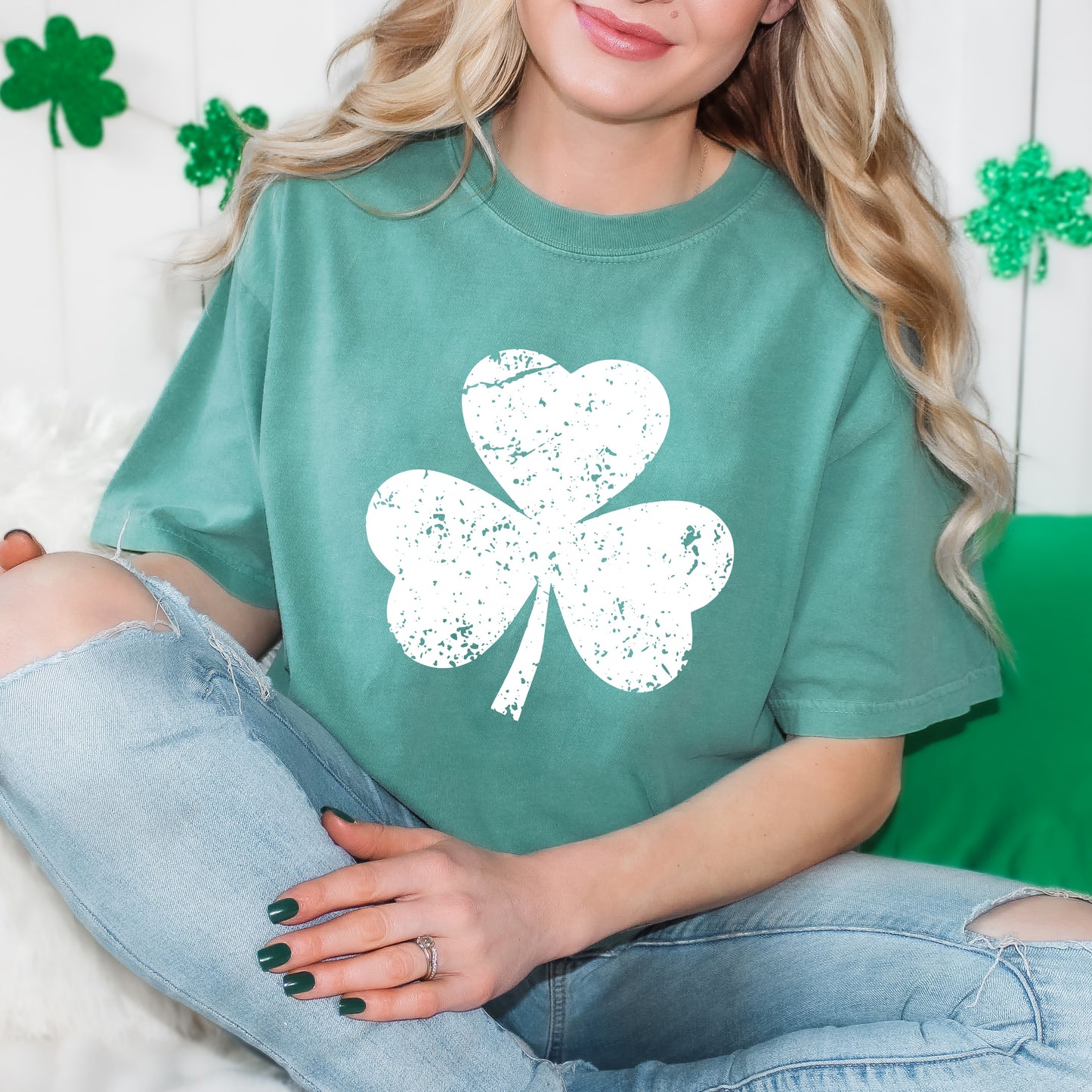 Clover Distressed | Garment Dyed Tee