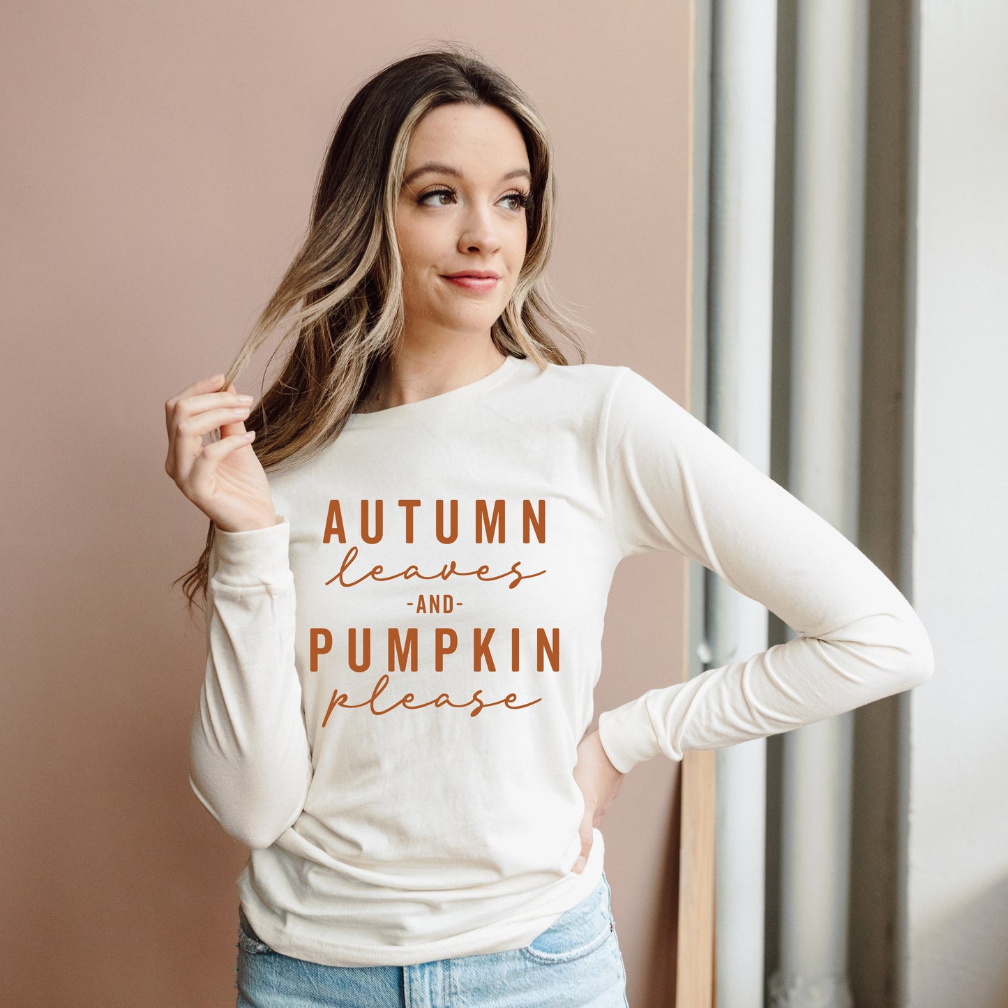 Autumn Leaves And Pumpkin Please | Long Sleeve Crewneck