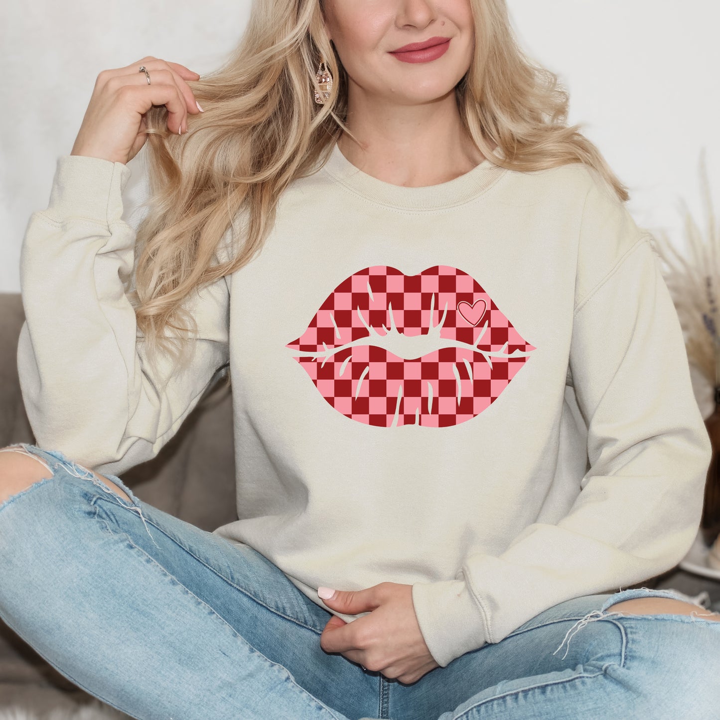 Checkered Lips | Sweatshirt