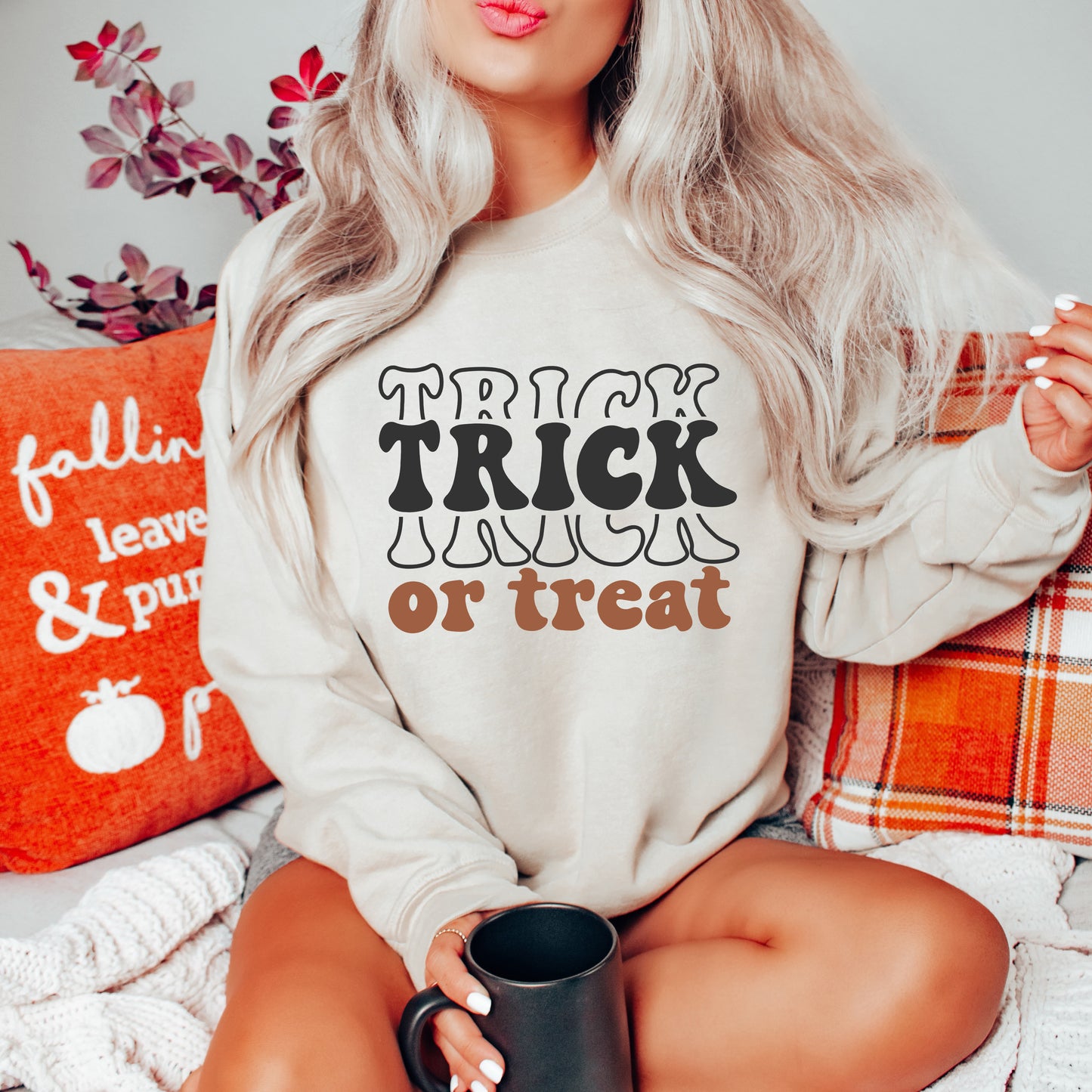 Trick Or Treat Stacked | Sweatshirt