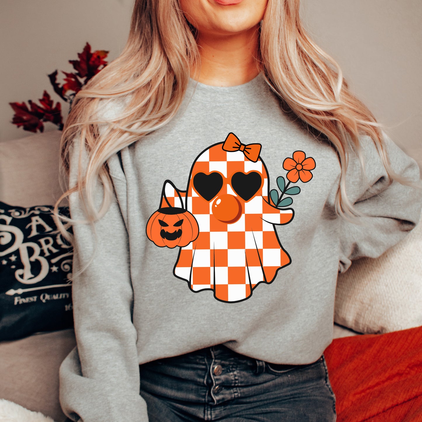 Checkered Girl Ghost | Sweatshirt