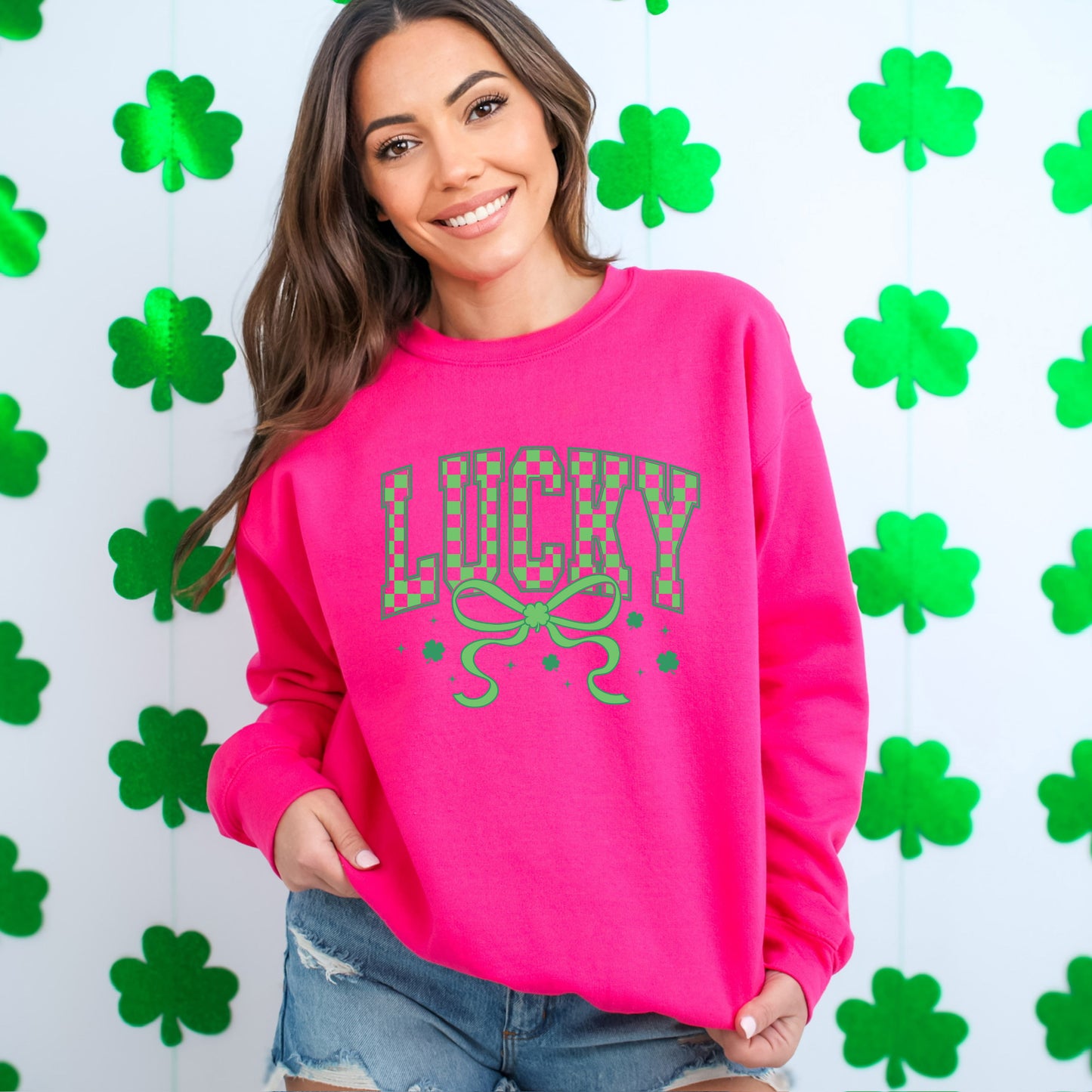 St. Patrick's Day Coquette Lucky | Sweatshirt