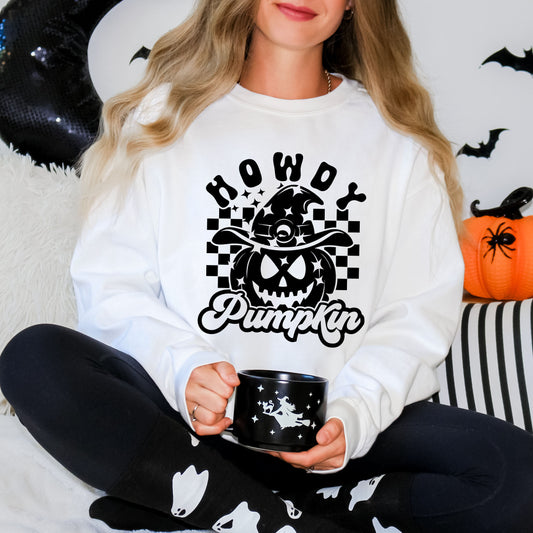 Howdy Pumpkin Checkered | Sweatshirt