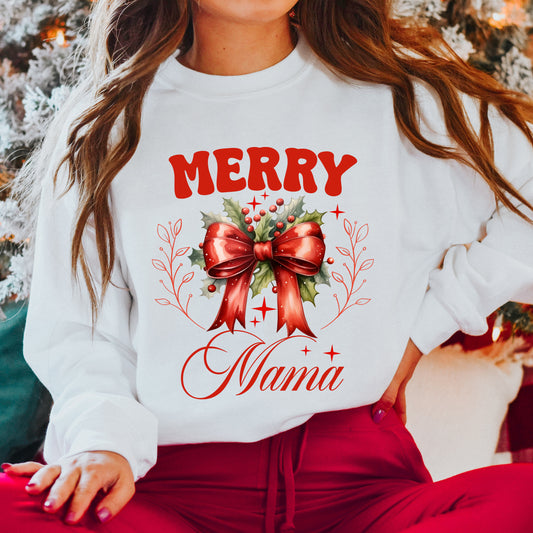 Coquette Merry Mama Bow | Sweatshirt