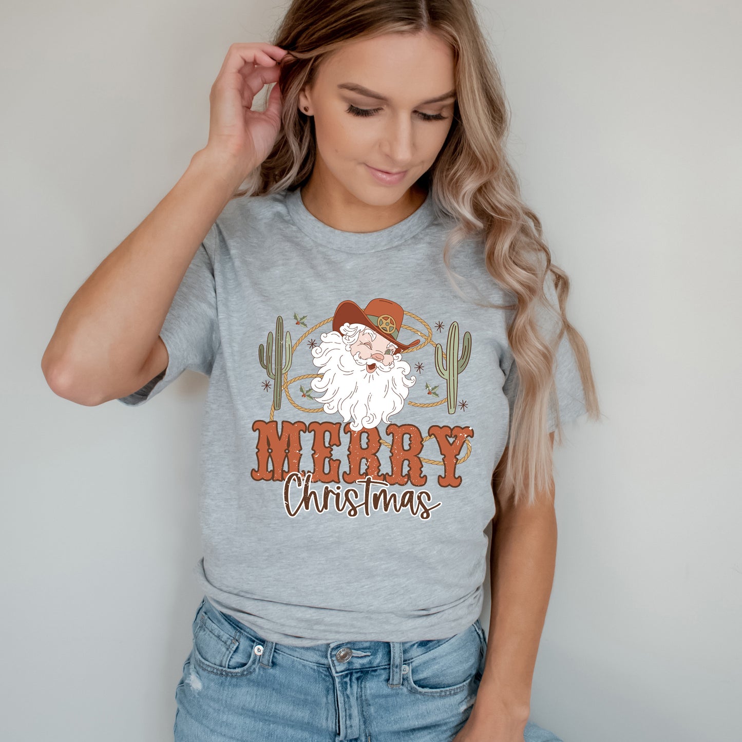 Cactus Western Santa | Short Sleeve Crew Neck