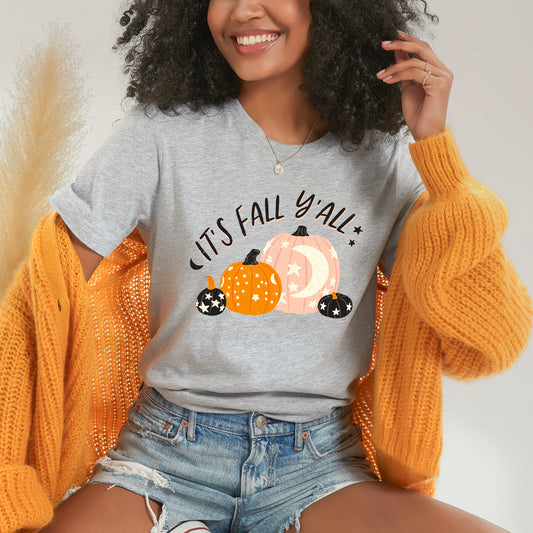 Boho It's Fall y'all Pumpkins | Short Sleeve Graphic Tee